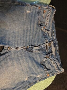 American Eagle Outfitters High-Rise Light Blue Distressed Jeans